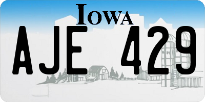 IA license plate AJE429
