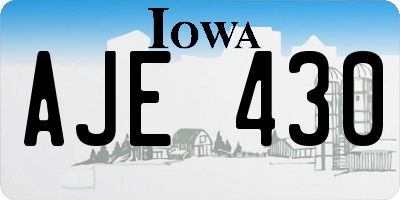 IA license plate AJE430