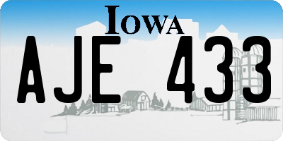 IA license plate AJE433