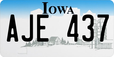 IA license plate AJE437