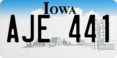 IA license plate AJE441