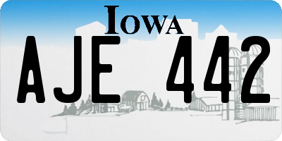 IA license plate AJE442