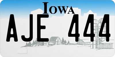 IA license plate AJE444