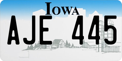 IA license plate AJE445