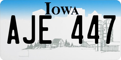 IA license plate AJE447