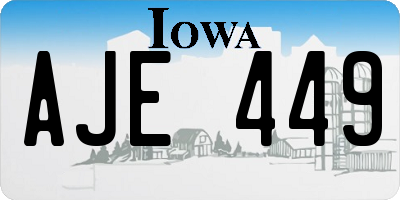 IA license plate AJE449