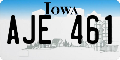 IA license plate AJE461