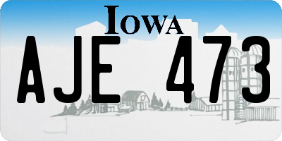 IA license plate AJE473