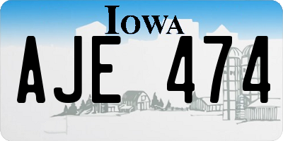 IA license plate AJE474