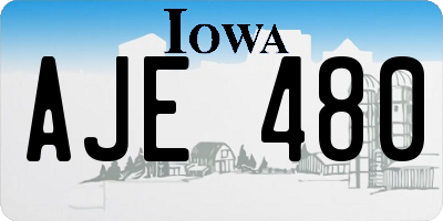 IA license plate AJE480