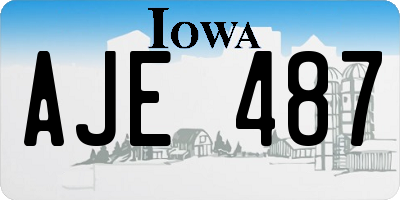 IA license plate AJE487
