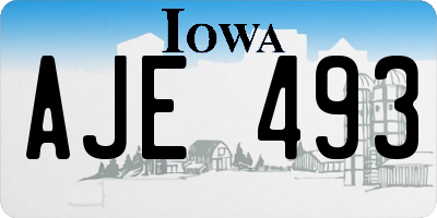 IA license plate AJE493