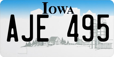 IA license plate AJE495
