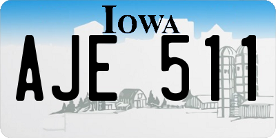 IA license plate AJE511