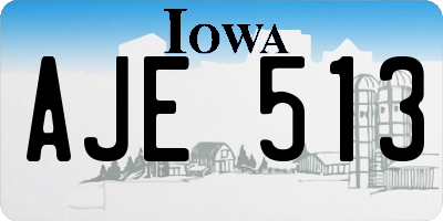 IA license plate AJE513
