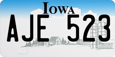 IA license plate AJE523