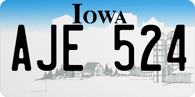IA license plate AJE524