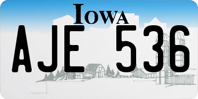 IA license plate AJE536