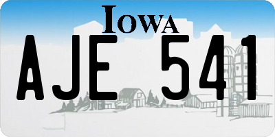 IA license plate AJE541