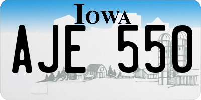 IA license plate AJE550