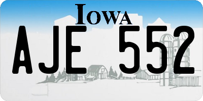 IA license plate AJE552