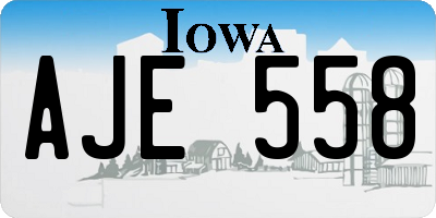 IA license plate AJE558
