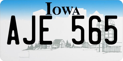 IA license plate AJE565