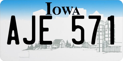 IA license plate AJE571