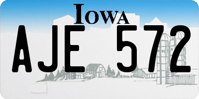 IA license plate AJE572