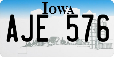 IA license plate AJE576