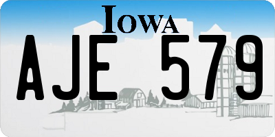 IA license plate AJE579