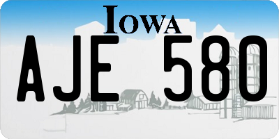 IA license plate AJE580