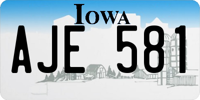 IA license plate AJE581
