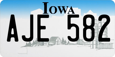 IA license plate AJE582