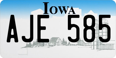 IA license plate AJE585