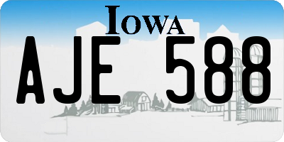 IA license plate AJE588