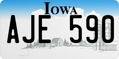 IA license plate AJE590