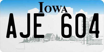 IA license plate AJE604