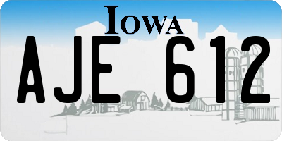 IA license plate AJE612