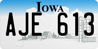 IA license plate AJE613