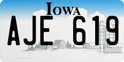 IA license plate AJE619