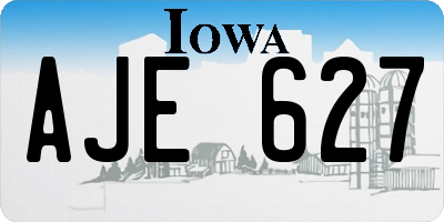 IA license plate AJE627