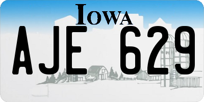 IA license plate AJE629
