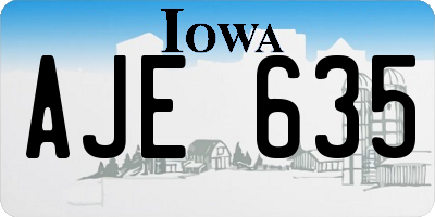 IA license plate AJE635