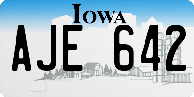 IA license plate AJE642