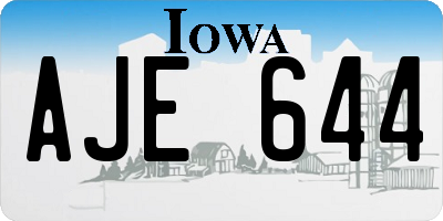 IA license plate AJE644