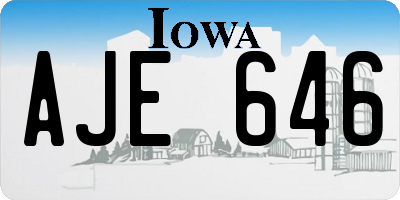 IA license plate AJE646