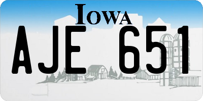 IA license plate AJE651