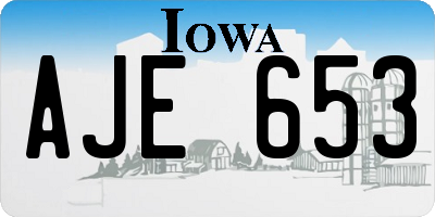 IA license plate AJE653