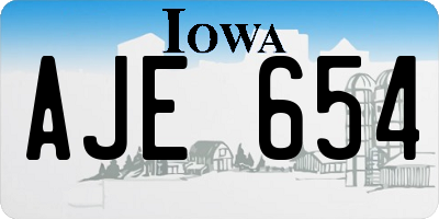 IA license plate AJE654